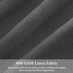 Dark Grey Pinch Pleated Linen Semi Sheer Curtains - Image 3