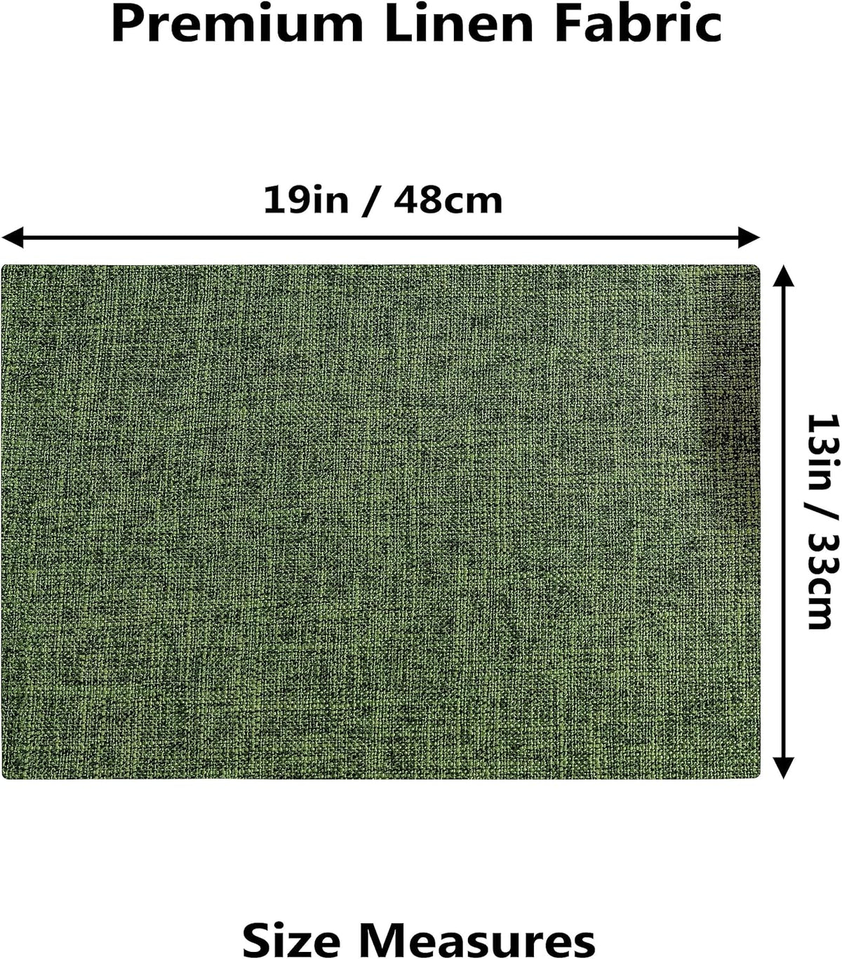 Demetex Cloth Placemats Green Set of 4 Vintage Textured Linen Place Mats Heat Resistant Plate Placemat for Kitchen Dinning Table, Green