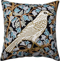 Cream Floral French Style Modern Floral Throw Pillow Cover - Hand Embroidered - 18x18 - White, Multicolor - Living Room, Bedroom, Outdoors, Accent, Home Staging