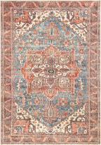 Keen Home Design 9x12 Rug - Machine Washable Area Rug with Non-Slip Backing, Ideal for Living Room, Dining Room, Bedroom - Vintage, Easy Clean, Durable, Low Pile Rug - (9' x 12')