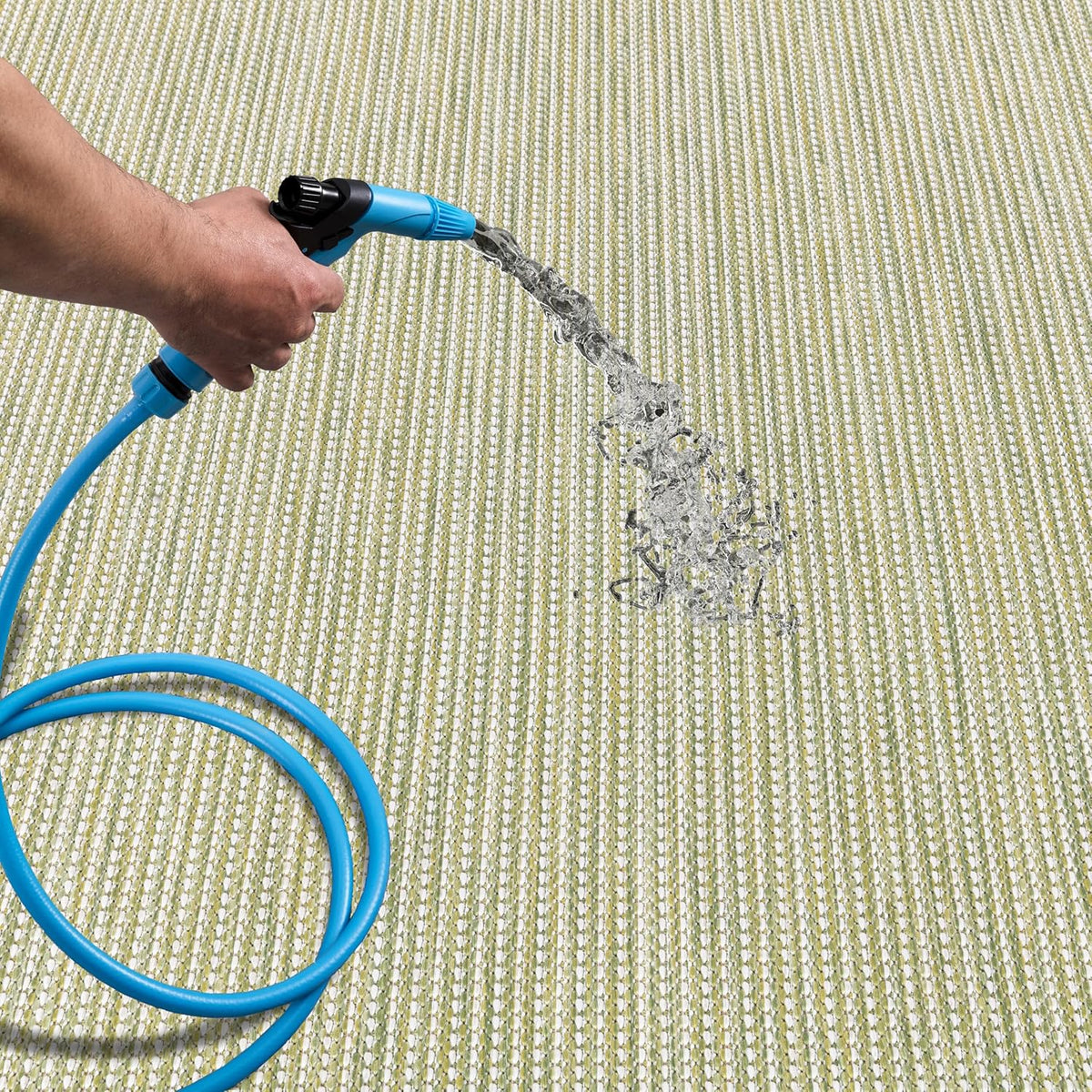 Keen Home Design Terrace Outdoor Round Rug - 5ft Round Washable Indoor/Outdoor Rug for Patio, Kitchen, Balcony, Beach, Garden, Deck and Porch, Size: 5'3" Round
