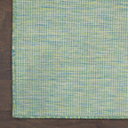 Nourison Positano Indoor/Outdoor Blue/Green 8' x Round Area Rug, Easy Cleaning, Non Shedding, Bed Room, Living Room, Dining Room, Backyard, Deck, Patio (8 Round)