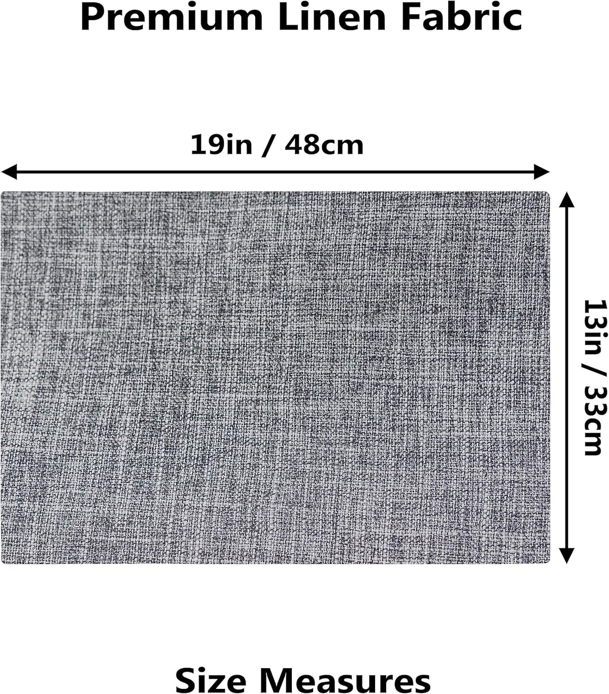 Demetex Grey Textured Linen Placemats Set of 8 Classic Place Mats Heat Resistant Cloth Table Placemat for Dinner Gathering Buffet, 13x19 inch, Ash Grey