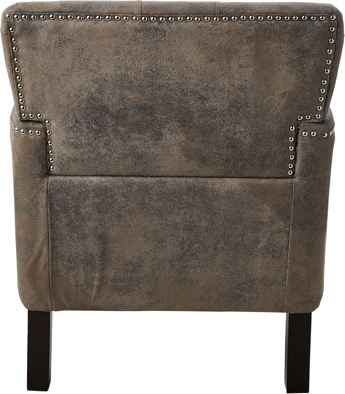 Christopher Knight Home GDFStudio Medford Brown Tufted Club Chair, Fabric Accent Chair with Studded Nailhead Accents