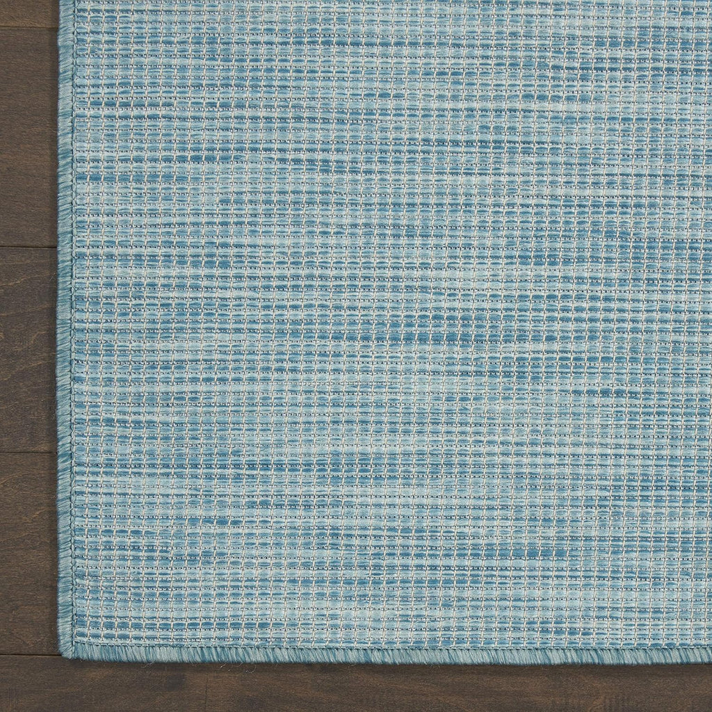Nourison Positano Indoor-Outdoor Aqua 4' x 6' Area Rug, Easy Cleaning, Non Shedding, Bed Room, Living Room, Dining Room, Backyard, Deck, Patio (4x6)