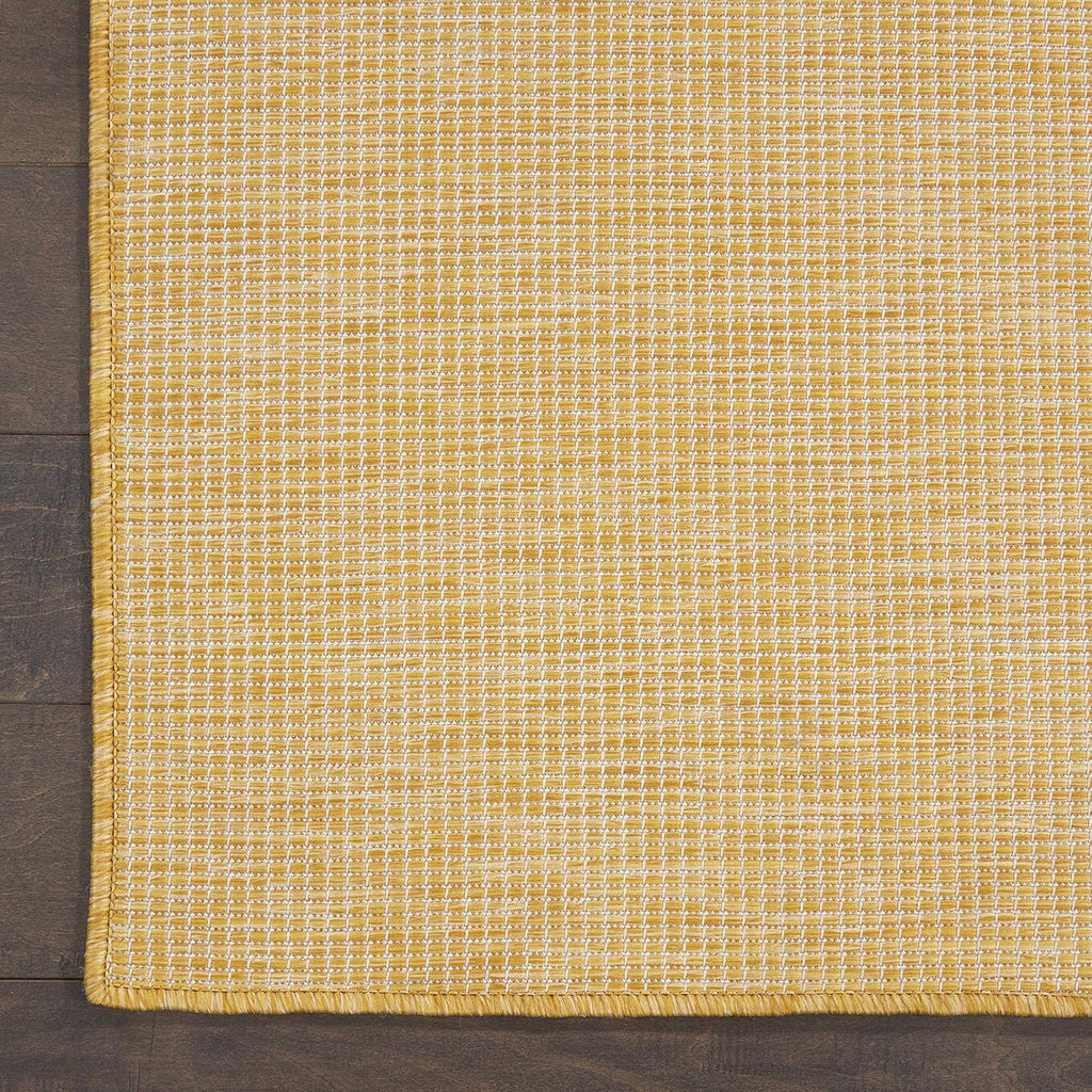Nourison Positano Indoor/Outdoor Yellow 6' x Round Area Rug, Easy Cleaning, Non Shedding, Bed Room, Living Room, Dining Room, Backyard, Deck, Patio (6 Round)