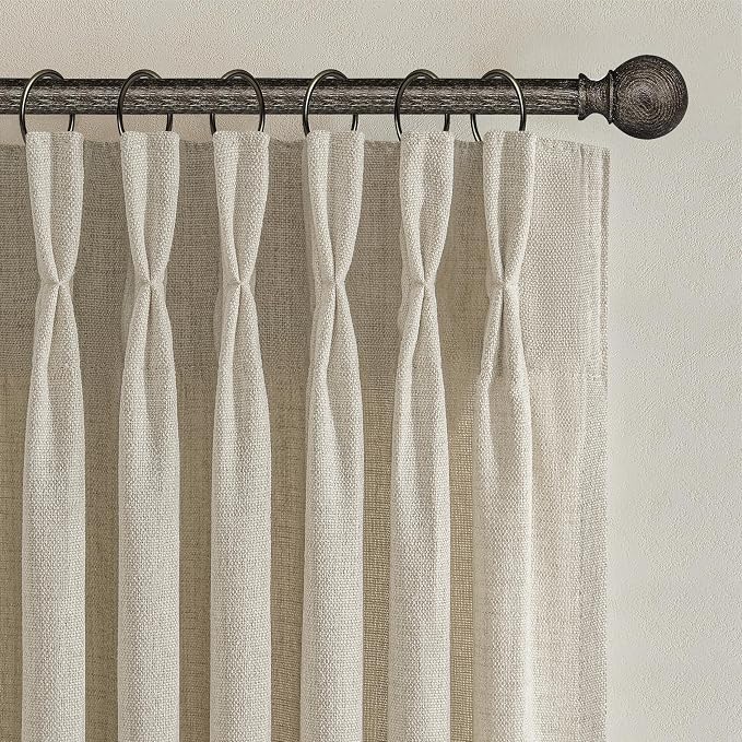 Warm Beige Light Filtering Extra Short Kitchen Window Curtains 45 Inch Length 2 by PleatedDrapes