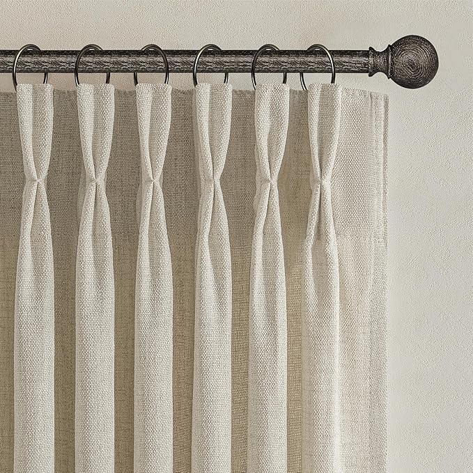 70 Inch Extra Wide Warm Beige Pinch Pleat Large Curtains 120 Inches Long - Image 8