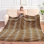 Edenleaf Fleece Queen Size Super Soft Cozy Leopard Print Blanket - Image 4