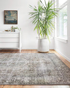 Loloi Layla Collection LAY-06 Taupe/Stone 9'-0" x 12'-0" .13" Thick Area Rug, Soft, Durable, Vintage Inspired, Distressed, Low Pile, Non-Shedding, Easy Clean, Printed, Living Room Rug