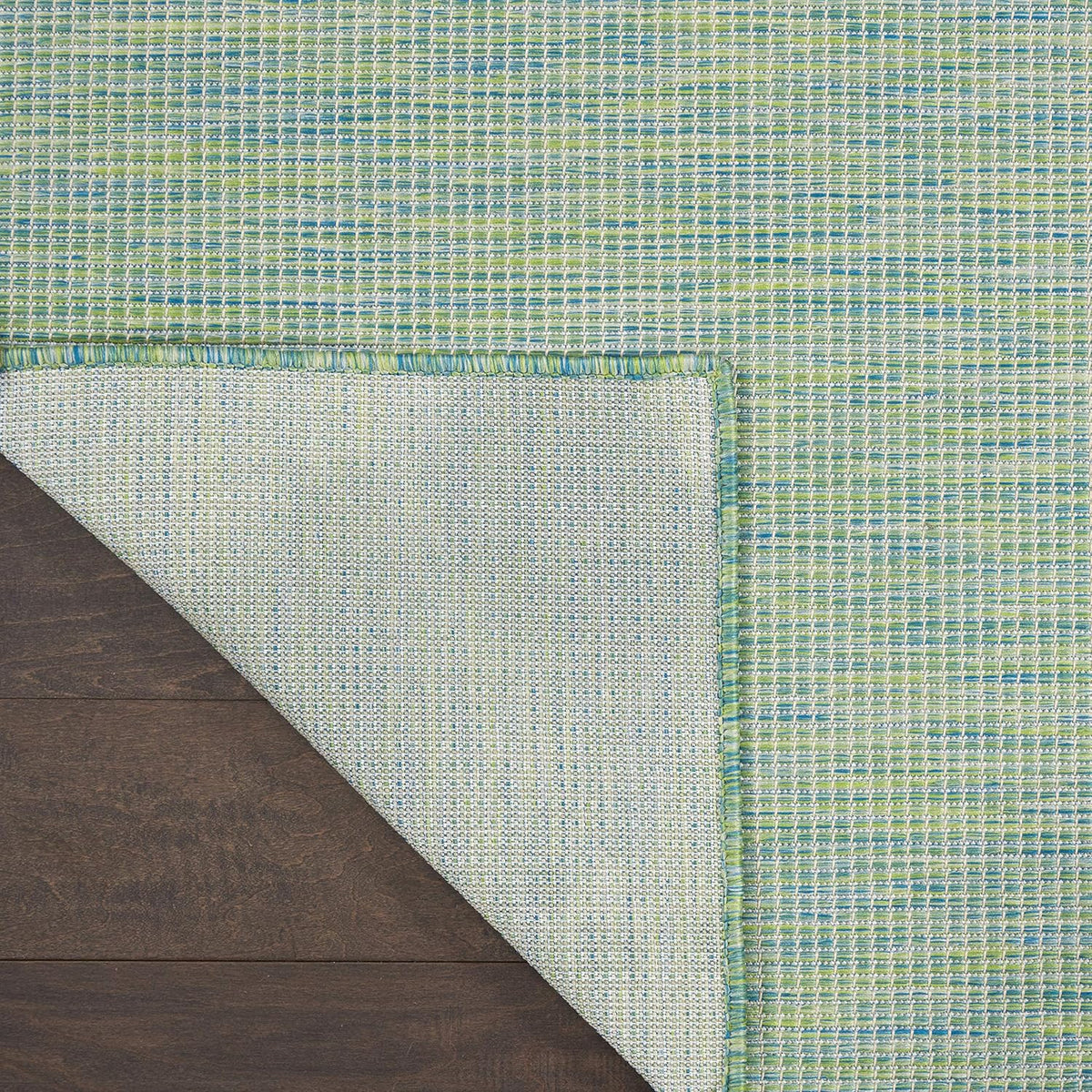 Nourison Positano Indoor/Outdoor Blue/Green 8' x Round Area Rug, Easy Cleaning, Non Shedding, Bed Room, Living Room, Dining Room, Backyard, Deck, Patio (8 Round)