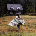 Inca Aztec Throw, Queen, King Blanket | Southwest Indian Navajo Boho Style | Native Cover for Camping, Bedding, Couch, Vanlife | Faux Alpaca, Lightweight, Hypoallergenic (Chimborazo Beige, Throw)