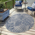 Keen Home Design Terrace Outdoor Round Rug - 8ft Round Washable Indoor/Outdoor Rug for Patio, Kitchen, Balcony, Beach, Garden, Deck and Porch, Size: 7'7" Round