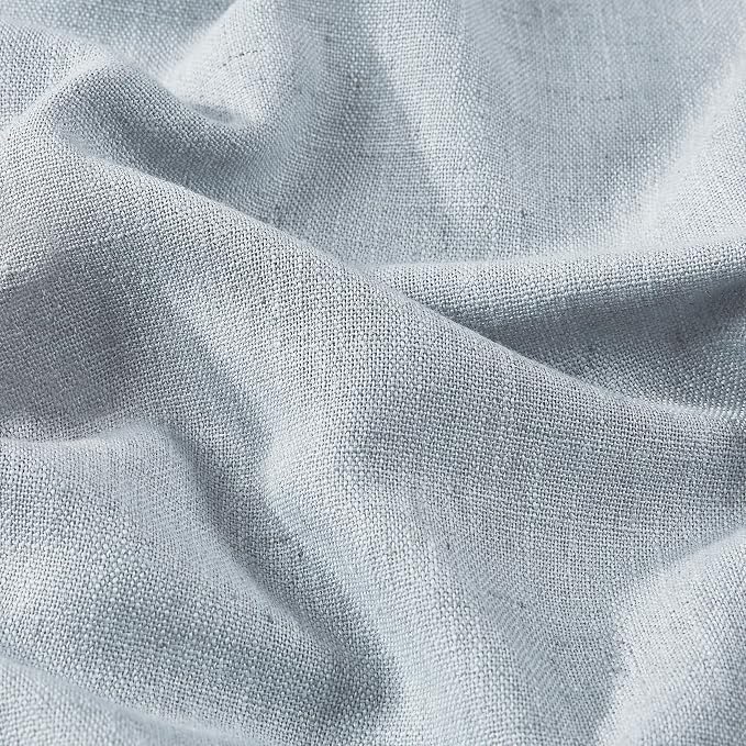 Vision Home Blue Fog Pinch Pleated Full Blackout Curtains Linen Blended Room - Image 6