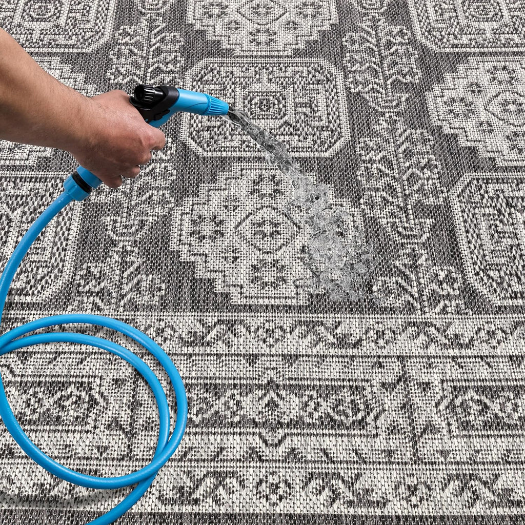 Keen Home Design Terrace Outdoor Area Rug - 4x6 Washable Indoor/Outdoor Rug for Patio, Kitchen, Balcony, Beach, Garden, Deck and Porch, Size: 3'10"x5'7"