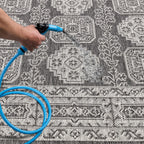 Keen Home Design Terrace Outdoor Area Rug - 4x6 Washable Indoor/Outdoor Rug for Patio, Kitchen, Balcony, Beach, Garden, Deck and Porch, Size: 3'10"x5'7"