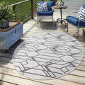 Keen Home Design Terrace Outdoor Round Rug - 8ft Round Washable Indoor/Outdoor Rug for Patio, Kitchen, Balcony, Beach, Garden, Deck and Porch, Size: 7'7" Round