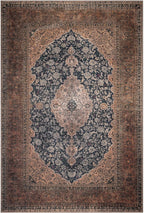 Keen Home Design 8x10 Rug - Machine Washable Area Rug with Non-Slip Backing, Ideal for Living Room, Dining Room, Bedroom - Vintage, Easy Clean, Durable, Low Pile Rug - (8' x 10')