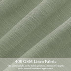 120 Inch Pinch Pleated Light Filtering Linen Curtains Sage Green 2 Panels | - Image 3