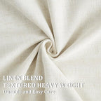 Vision Home Natural Pinch Pleated Full Blackout Curtains Linen Blended Room - Image 8