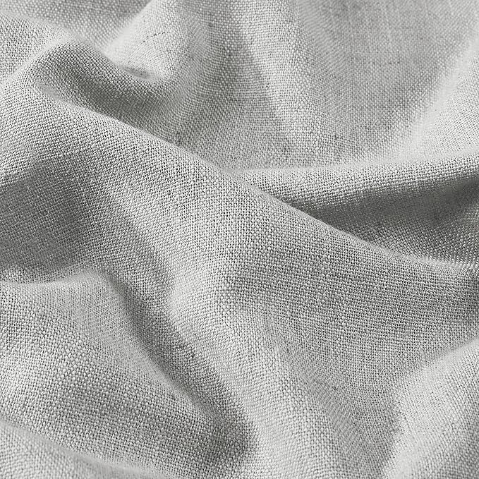 Vision Home Light Gray Pinch Pleated Full Blackout Curtains Linen Blended Room - Image 5