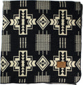 Inca Aztec Throw, Queen, King Blanket | Southwest Indian Navajo Boho Style | Native Cover for Camping, Bedding, Couch, Vanlife | Faux Alpaca, Lightweight, Hypoallergenic (Obsidian Black, Queen)