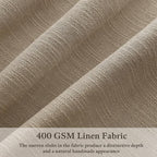 Linen Grey Beige Camel Pleated Light Filtering Curtains 120 Inch Long 50W | - Image 2