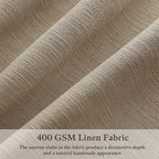 80 Inch Grey Beige Linen Pleated Memory Shaped Semi Sheer Curtains 50WxL80 | - Image 2