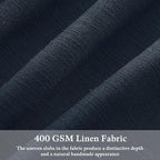Modern Pinch Pleated Linen Navy Blue Semi Sheer Curtains - Image 3