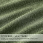 84 Inch Olive Green Linen Pinch Pleated Blackout Curtains Dual Layer | 100% - Image 3