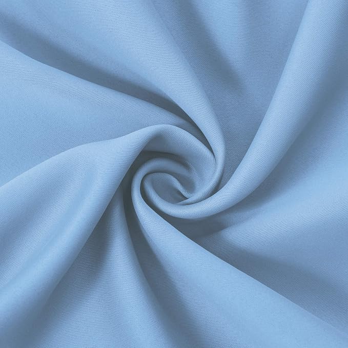 Blackout Curtains 66 x 95 inch/Sky Blue Curtains Set of 2 Panels/Thermal - Image 6