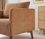 Oversized Accent Chair Modern Boucle Armchair for Living Room Sets of 2 - 37" Wide & Cozy Reading Accent Chair with Solid Wood Legs, Curry Upholstered Lounge Chair for Bedroom & Office (Easy Assembly)