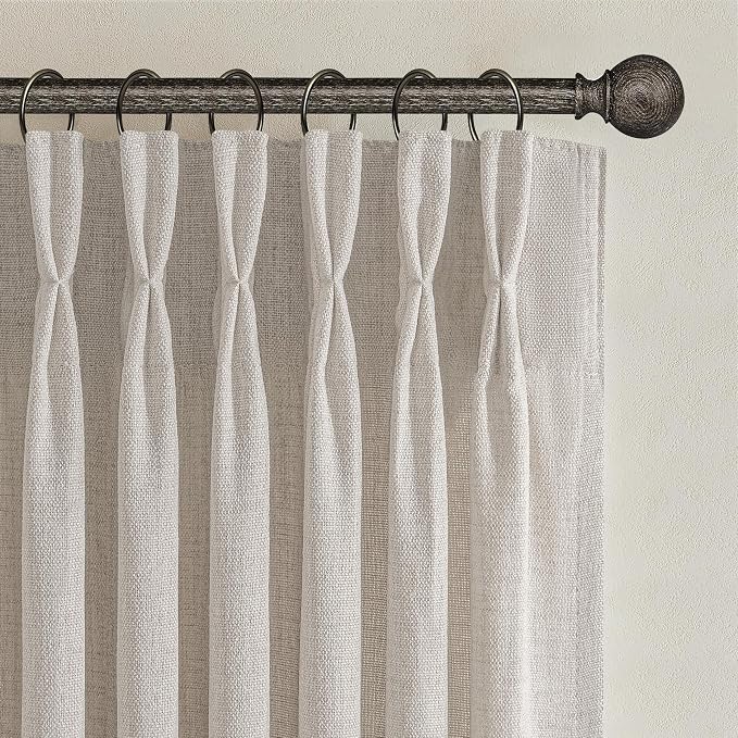 Pleated Extra Long Light Filtering 132 Inch High Curtains - Image 2