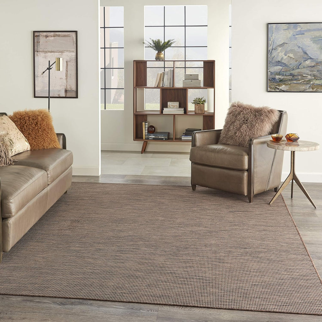 Nourison Positano Indoor-Outdoor Natural 9' x 12' Area Rug, Easy Cleaning, Non Shedding, Bed Room, Living Room, Dining Room, Backyard, Deck, Patio (9x12)