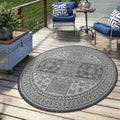 Keen Home Design Terrace Outdoor Round Rug - 5ft Round Washable Indoor/Outdoor Rug for Patio, Kitchen, Balcony, Beach, Garden, Deck and Porch, Size: 5'3" Round