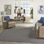 Nourison Home Positano 8' Runner Charcoal Fabric Modern Area Rug (8' Runner)